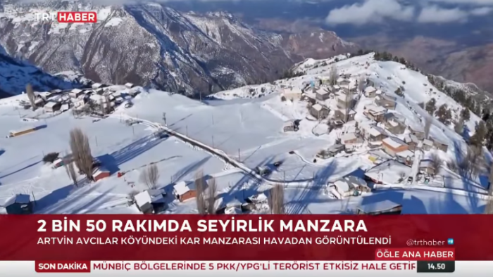 Artvin'in Avcılar Köyü'nde Büyüleyici Kar Manzarası