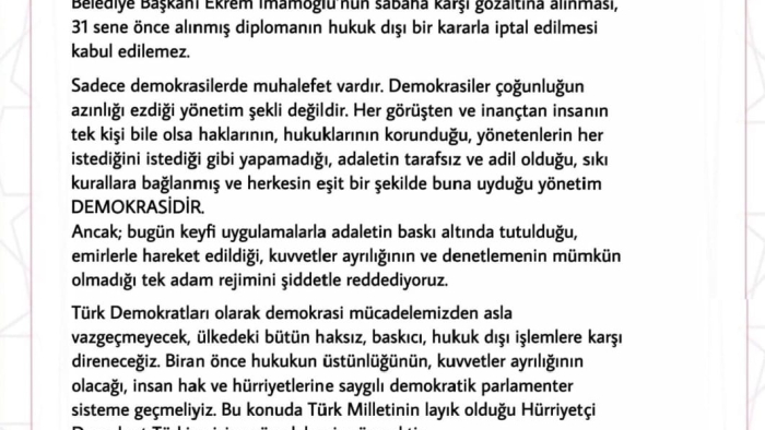 Doğru Parti ve Şahlanış Partisi'nden Ortak Basın Açıklaması: "Tek Adam Rejimine Karşı Demokrasi Mücadelesi Sürecek"