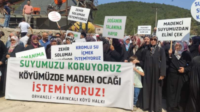Orhaneli'nde Maden Ocağı Karşıtı Eylem